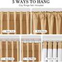 Joywell Camel Linen 100% Blackout Curtains 84 Inch Long, Rod Pocket/Back Tab/Hook Belt/Clip Rings,Thermal Insulated Drapes for Bedroom Living Room with Hooks(2 Panels,52 x 84)