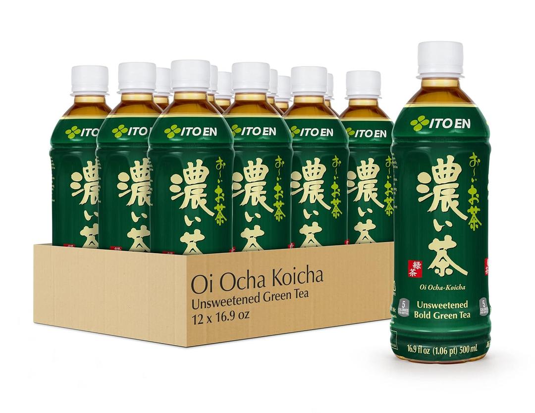 Ito En Oi Ocha Unsweetened Bold Green Tea, 16.9 Fluid Ounce (Pack of 12), Unsweetened, Low Calorie (BBD: June 30, 2026)