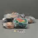 130Pcs Kitchen Playset, Toddler Pretend Cooking Play Pots, Pans, Utensils Cookware, Daily Food Fruit Veges, Shopping Storage Basket, Dessert, Prop Money, Learning Gift for Child (Pink)