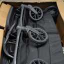 Joovy Kooper X2 Side-by-Side Double Stroller Featuring Dual Snack Trays, One-Handed Fold, Multi-Position Reclining Seats, Adjustable Leg Rests, and 2 Zippered Pockets for Storage, Forged Iron