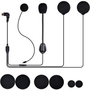 Fodsports Speaker Microphones Accessories FX6 FX6S FX-S Motorcycle Bluetooth Intercom Headset (Changeable Boom Mic + Soft Mic Speakers)