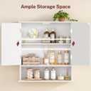 TEENFON Bathroom Wall Cabinet, Bathroom Cabinet with Barn Doors & Adjustable Shelf, Over The Toilet Storage Cabinet, Medicine Cabinet, White UNGGX001WV1