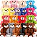 Liliful 18 Pcs 14 Inch Valentine's Bear Stuffed Animals Toys Bulk Baby Shower Soft Plush Bear Gifts for Valentines Birthday Party Favor Wedding Multicolor Unisex Plush Toys (Vibrant Color)