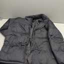 Men's Puffer Jacket Thickened Winter Coat Warm Stand Collar Color Block Zip Up Jacket Ski Bubble Coat(Black,L)