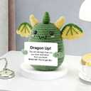 Inspirational Gifts for Women,Cute Mini Crochet Dragon with Affirmations Cards for Home/Office Decor, DragonGifts for Him Her,Motivational Gifts for Birthday Holiday Friends Coworkers