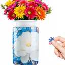 3D Puzzle Vase, 162 Curved Pieces DIY Flower Vase Craft Kit & 3D Puzzles for Adults, Creative Jigsaw Art Project Home Dcor Centerpiece, (D-White Blossom Elegance)