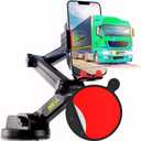 Truckules Truck Phone Mount + Dash Pad, 16.9" Long Holder, Commercial, Red