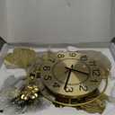 Clocks for Living Room, Large Wall Clock, 3D Silent Wall Clock, Retro Metal Ginkgo Leaf Design, for Bedroom Kitchen Decorative Wall Clocks35''x20''  (Retro Coffee Color)