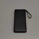 VRURC Portable Charger with Built in Cables, Slim Power Bank 10000mAh, USB C Battery Pack Travel Essential, 5 Outputs 2 Inputs Phone Charging Bank for iPhone 16 15 14 13,Samsung,Android-Black(1 Pack)