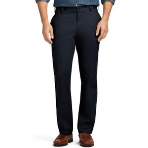 IZOD Men's American Chino Flat Front Slim Fit Pant, Navy, 31W x 34L