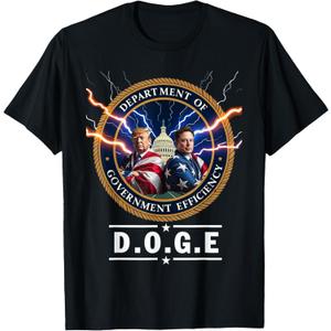 Department of Government Efficiency DOGE trump 47th elon T-Shirt (Small, Black)