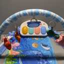 Baby Gyms Play Mats with Tummy Time Water Mat, Baby Activity Mat Play Piano Gym with 5 Sensory Toys for Babies, Music & Lights Boy & Girl Gifts for Newborn Babies 0-3 4-6 6-9 6-12 Months (Blue)