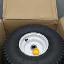15x6.00-6 Lawn Mower Tires, 15x6.00-6 Tire and Wheel Tubeless, 15x6-6 Front Tire Assembly Compatible with John Deere/Cub Cadet Riding Mowers, 3" Offset Hub, 3/4" Bushing, 570lbs Capacity