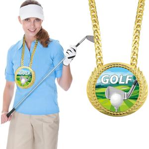 Tondiamo Sports MVP Turnover Chain Medal 6" Big Gold Champ Award Necklace Chain Baseball Basketball Football Soccer Softball Volleyball Sports Competitions Prize Gifts and Party Favors