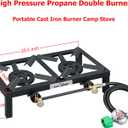 COOKAMP Propane Double Burner Angle Iron Camp Stove with CSA Listed Regulator and 4ft Hose (SA2200)
