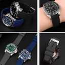 Kai Tian 18mm 20mm 22mm 24mm Curved Ends Silicone Watch Band, Premium Soft Silicone Adjustable Black Watch Bands Replacement Rubber Watch Strap for Women Men (Gray)