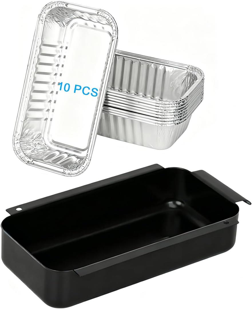 Grease Tray Replacement with 10 PCS Aluminum Drip Pans for CharBroil Performance 463331221 463365021 463448021 TRU Infrared 4-Burner Gas Grill Grease Catcher Pan for CharBroil 9328812P06 G416-0015-W1