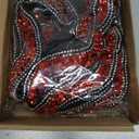 Riceshoot 5 Pcs 18'' Large Red Snake Sequin Applique Glue on Snake Shaped Ribbon Rhinestones Trim Red Sequin Applique Clothing Patches Glitter Patch for Bags Clothes DIY Clothing Accessories