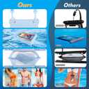 Large Waterproof Phone Pouch Floating, [Double Seals] IPX8 Waterproof Pouch for Beach Vacation, Cell Phone Dry Bag for iPhone Samsung Google All Phones Light Blue