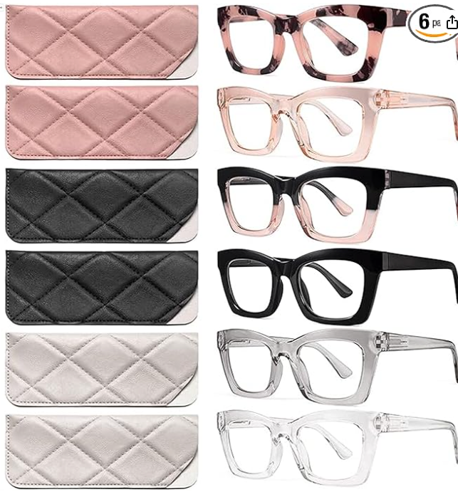 CCVOO 1.25 Reading Glasses for Women, Stylish Eyeglasses, Blue Light Readers for Women, Computer Eye Glasses