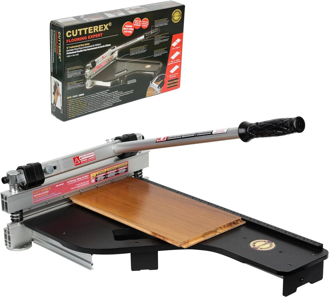 13" Professional Floor Cutter - No Dust, No Noise, No Electricity Multi-Angle Cuts for Laminate, Vinyl, Wood & More, Pro. ALU Long Leverage Handle, Longlife HSS Blade, Safe & Easy to Use!