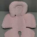 KAKIBLIN Infant Car Seat Insert, Carseat Head Insert & Body Support for Newborn, 2-in-1 Reversible Newborn Car Seat Cushion, Soft Stroller Insert for Car Seats, Bouncer, Strollers, Swing (Pink)