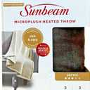 Sunbeam Royal Luxe Walnut Heated Personal Throw Blanket, Cozy-Warm, Adjustable 3 Heat Settings, 50x60