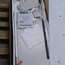 Kitchen Island Cart With Power Outlet, 2 Sliding Barn Doors, 3 Adjustable Shelves, Storage W/Drop Leaf, Spice Rack, Rolling Cart on Wheels for Dining Room, White, 53.7"