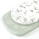 Stretch Ultra Soft Fitted Bassinet Sheet Set 2 Pack, Universal Fit for Bassinets Baby Cradle Moses Basket Oval Rectangle Mattress Safe and Snug, Dinosaur