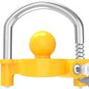 Funmit Trailer Lock Universal Coupler Ball Lock Fits 1-7/8", 2", and 2-5/16" Couplers, Boat Camper Accessories for Travel Trailers Adjustable Heavy-Duty Steel Hitch Lock Yellow