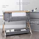 KoolerThings 3 in 1 Baby Bassinet, Bedside Sleeper & Playpen, Easy Folding Portable Crib (Grey)- KoolaBaby (Grey-Wood Look)