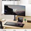 Ergear Monitor Mount for Most 13-32" Computer Screens up to 17.6lbs, Improved LCD LED Monitor Riser, Adjustable Height and Angle, Single Gaming Desk Mount Stand, Black, EGCM12