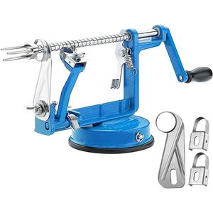 Apple Peeler Corer, Long lasting Chrome Cast Magnesium Alloy Apple Peeler Slicer Corer with Stainless Steel Blades and Powerful Suction Base for Apples and Potato(Lake Blue)