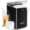 Aeitto Nugget Ice Maker 40Lbs/24H, Countertop Soft Chewable Ice Pebble Ice Machine, One-Click Operation, Auto Self-Cleaning Ice Makers with Scoop&Basket for Home, Office, Kitchen, Party (Black)