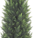 5FT Artificial Cedar Topiary Tree Lifelike Faux Cedar Pines Christmas Trees UV Rated Faux Shrubs Everygreen Plants for Front Porch Outdoor Decor