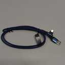 AINOPE USB C Cable 3ft Right Angle, 2-Pack USB to USB C Cable 3ft 3.1A Fast Charging Nylon Braided USB A to USB C Cable Blue Accessories Fit for Galaxy S20 S10 S9 S8 Plus,V30,V20,G6