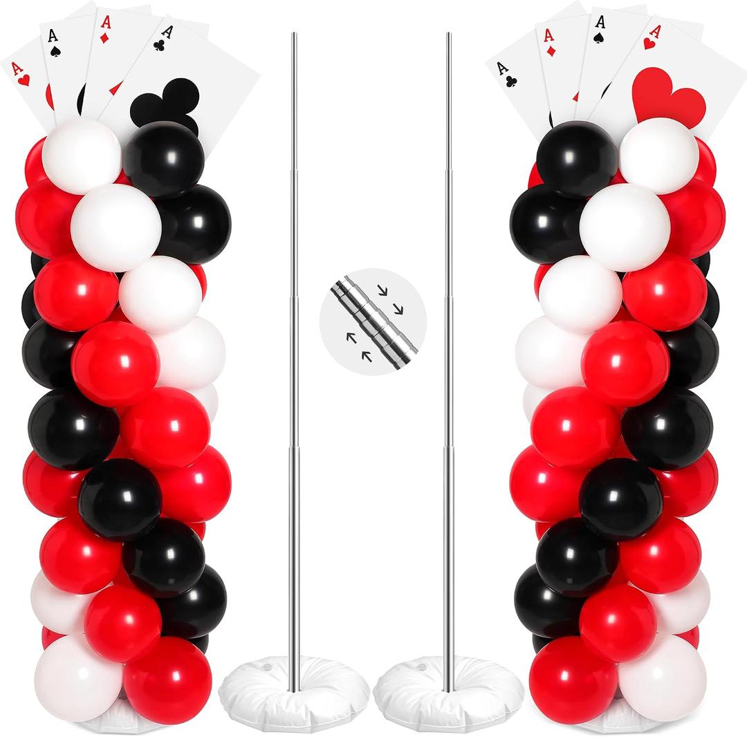 2 Sets Casino Theme Party Decoration, Red Black and White, 2 Count