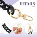 Black Bag Chains Purse Strap Acrylic Handbag Chain Adjustable Handbag Shoulder Strap Replacement, DIY Craft Short Bag Handle for Clutch Purse, Shoulder Bags 17.7" Length