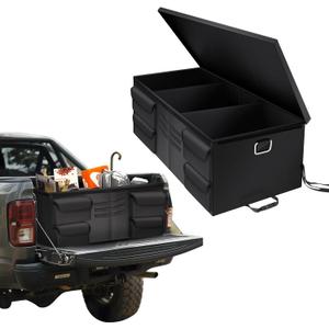 Mixsuper Truck Bed Organizer Fits Any Truck Size, Heavy Duty Truck Bed Storage With Straps For Groceries, Adjustable Trunk Organizer For Suv For Pickup, Convenient Accessories For Installation