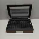 Pen Display Box Ebony Wood Display Case with Glass Window and Tray - Holds Up to 20 Pens
