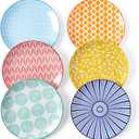 Selamica Ceramic Dessert Plates Set of 5, 6 Inch Mini Dinner Plates for Cake Snacks Side Dish, Microwave & Dishwasher Safe