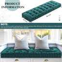 Geelin 48x18 Inch Bench Cushions for Indoor Furniture Chenille Dark Green Velvet Button Tufted Thicken Seat Pad Mat with Memory Foam, Window Floor Sofa Chair Cushion for Living Room Porch Swing