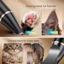 oneisall 2 Speed Cat Clippers with Double Blades, Rechargeable Cordless Small Cat Paw Trimmer, Low Noise for Trimming Dog's Hair Around Paws, Eyes, Ears, Face, Rump (Black)