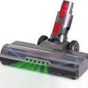 Laymi Hardwood Floor Attachment for Dyson V7 V8 V10 V11 V15 Vacuum Cleaners with LED Headlights, V Shape Turbo Bristle Roller Brush Cleaner Head Replacement Parts