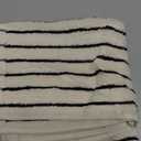 Jacquotha Striped Cotton Washcloths 4 Pack, 13 x 13 - Soft Wash Cloths for Bathroom, Kitchen, Gym, Face, Black and Cream
