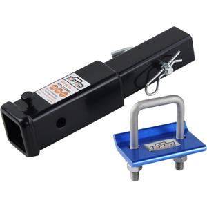 TOPTOW Hitch Extender, Fits for 2 inch Receiver, 8.5 inch Extension Length, Anti-Rattle Bolt, with Hitch Pin Kit and Anti Rattle Stabilizer