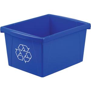 Storex 4 Gallon (15L) Recycle Bin, 14.8 x 7.87 x 11.25 Inches, Blue (61505A06C)