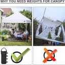 Eurmax USA 125LBS 4-Pack Universal Canopy Weights, Secure Wind Protection to Prevent Tipping, Easy Wrap-Around Installation Heavy Duty Sandbags (Without Sand), Fits All Instant Shelter Legs, Black