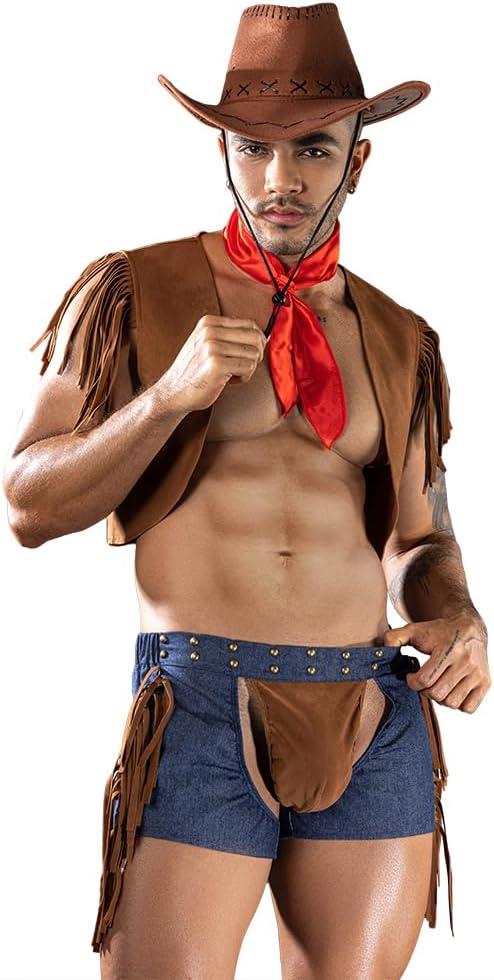 Men's Lingerie cosplay Cowboy Boy Sexy Underwear police Costume Lingerie Pajamas Uniform bar Nightclub Stage Performance party S
