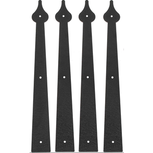 Homode Decorative Garage Door Hinges Handles, Faux Garage Door Accents, Metal Handles Hinges Hardware Kit, Screw Mounted, Black, Spear Style (4 Hinges)